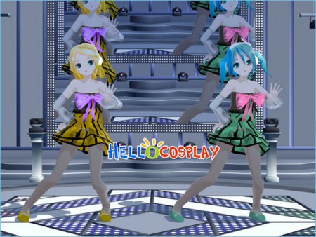 Vocaloid 2 Project DIVA Cosplay Hatsune Miku Costume Colorful Drop Ver