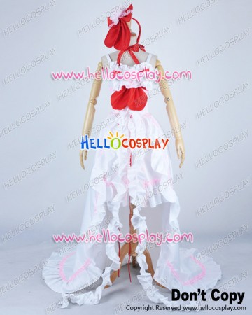 Chobits Cosplay Clamp Chii Elda White Red Dress Costume