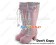 Pink White Heart Ruffle Chunky Princess Lolita Long Boots