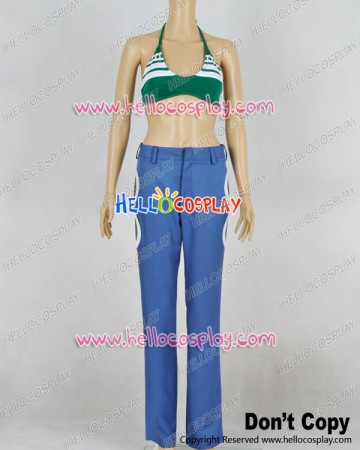 One Piece Cosplay Nami Green Bikini Suit Costume