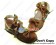 Light Brown Ruffle Bow Crossing Straps Chunky Sweet Lolita Shoes