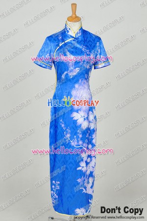 Vocaloid Cosplay Perfume HurlyBurly Miku Blue Cheongsam Dress Costume