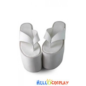 Punk Lolita Shoes Daily White High Platform Flip-Flops