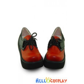 Wine Red And Black Lacing Platform Punk Lolita Shoes