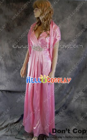 Party Cosplay Pink Long Ball Gown Formal Dress Costume