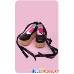 Black NaNa Circle Straps Platform Punk Lolita Shoes