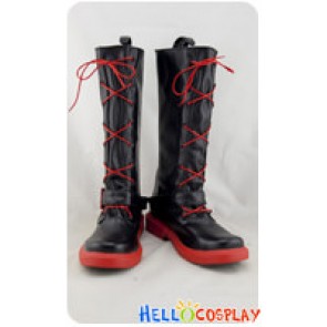 RWBY Cosplay Ruby Rose Red Shoelace Black Boots