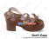 Light Brown Bow Many Straps Chunky Princess Lolita Shoes