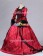 Marie Antoinette Gothic Victorian Gown Satin Reenactment Clothing Red Lolita Dress Costume