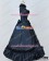 Renaissance Gothic Cotton Black Dark Blue Ball Gown Lolita Dress