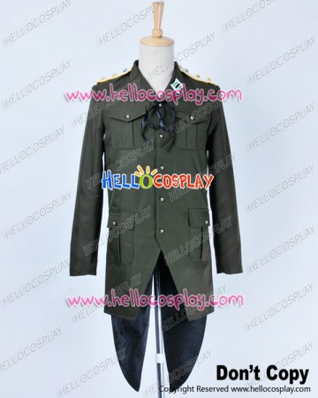 Strike Witches Cosplay Gertrud Barkhorn Costume Army Green Uniform