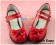 Mirror Red Ruffle Instep Straps Chunky Princess Lolita Shoes