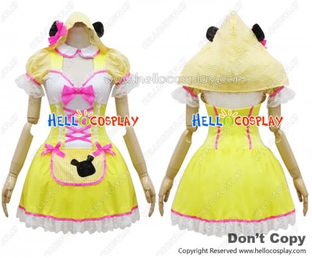 Angel Feather Cosplay Yellow Winnie Maid Dress Costume