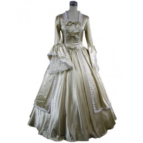 Marie Antoinette Victorian Gold Dress Evening Gown