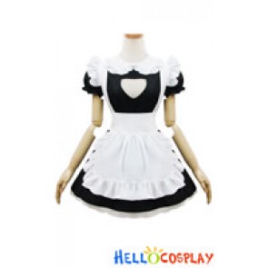 Angel Feather Cosplay Cute Cat Maid Dress Black White