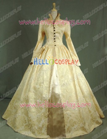 Victorian Lolita Queen Elizabeth Tudor Historical Gothic Lolita Dress Golden Floral