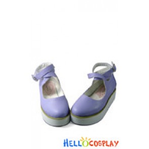 Matt Purple White Soles Ankle Strap Platform Punk Lolita Shoes