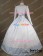 Victorian Civil War Stripes Ball Gown Reenactment Stage Blue Lolita Dress Costume