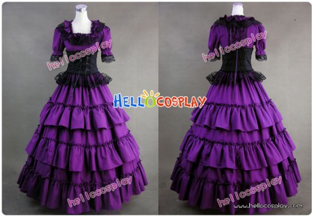 Victorian Gothic Lolita Wedding Purple Dress Ball Gown