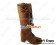 Light Brown Heart Ruffle Chunky Princess Lolita Long Boots