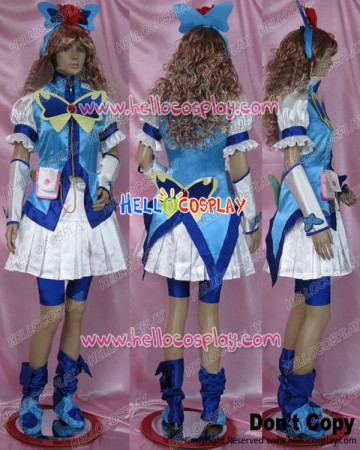Yes PreCure 5 GoGo Cosplay Cure Aqua Karen Minazuki Costume Satin Ver