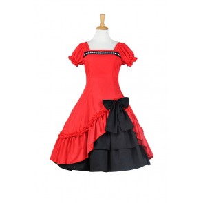 Lolita Dress Classical Lace Victorian Lolita Red Black Dress Cosplay Costume