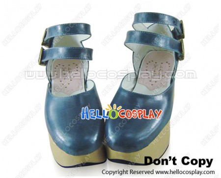 Blue NaNa Double Ankle Straps Platform Sweet Lolita Shoes
