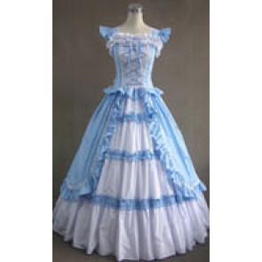 Victorian Gothic Lolita Cotton Sky Blue Dress Ball Gown