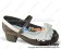 White Brown Heart Shaped Ruffle Chunky Princess Lolita Shoes