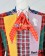 Doctor Cosplay Series 6th Sixth Dr Colorful Lattice Stripe Costume Full Set