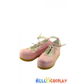 Pink Lacing Ankle Strap Platform Sweet Lolita Shoes