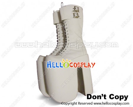 White Buckles Lacing Chunky Punk Lolita Boots