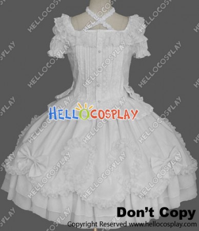 Sweet Lolita Gothic Punk Victorian White Dress