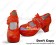 Red Satin Ruffle Double Straps Chunky Sweet Lolita Shoes