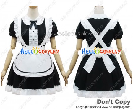 Angel Feather Cosplay Black White Rabbit Maid Dress Costume