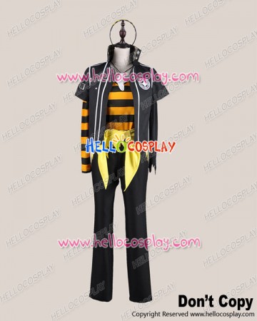 Amnesia Cosplay Toma Costume Black Yellow Stripe Suit