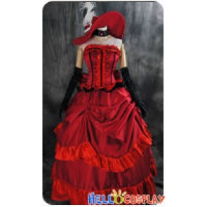 Black Butler Cosplay Madam Red Dress Costume With Hat