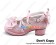 Mirror Pink Ruffle Bows Straps Chunky Princess Lolita Shoes