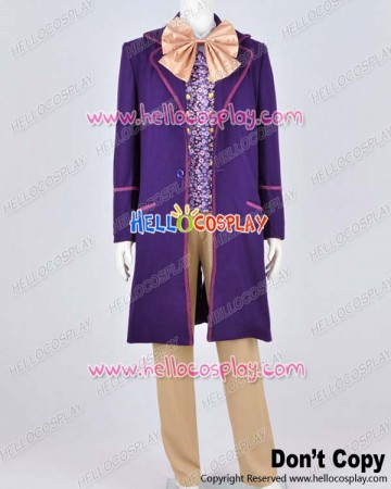 Charlie And The Chocolate Factory Cosplay Willy Wonka Costume Full Set