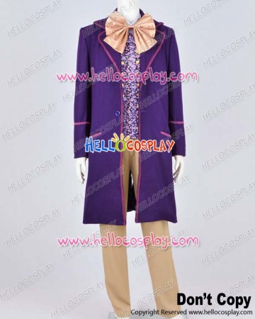 Charlie And The Chocolate Factory Cosplay Willy Wonka Costume Full Set