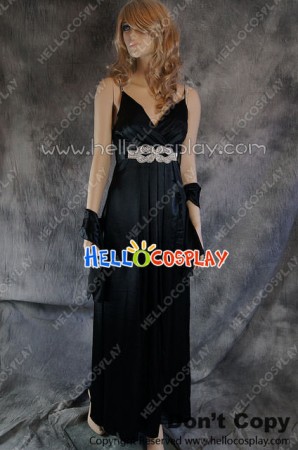Party Cosplay Black Long Ball Gown Formal Dress Costume