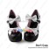 Princess Lolita Shoes Matte Black White Bows Strawberries Bells Instep Strap Chunky Heel