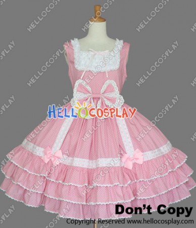 Sweet Lolita Gothic Punk Jumper Skirt Pink Dress