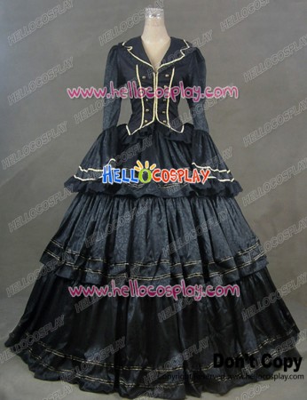 Civil War Victorian Brocade Ball Gown Reenactment Theater Lolita Dress Costume