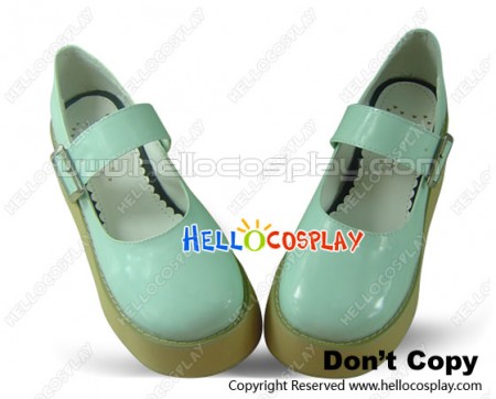 Mint NaNa Strap Platform Punk Lolita Shoes