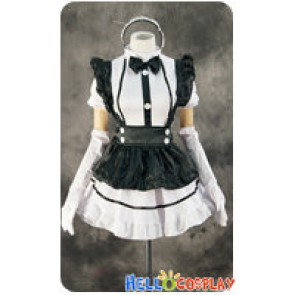 Maid Cosplay White Hairband Black Apron Dress Costume