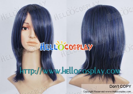 Blue Black Short Cosplay Wig