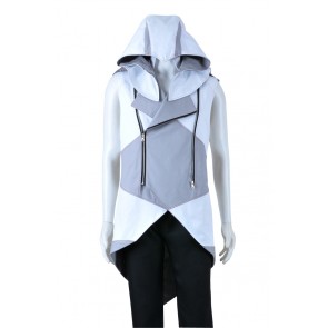 Assassins Creed III Cosplay Connor Costume Gray White Jacket Hoodie