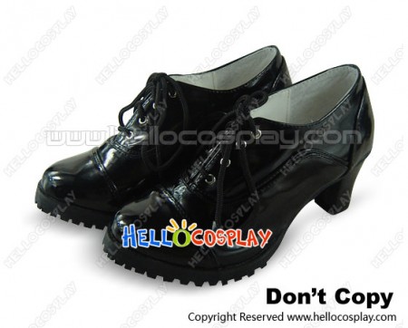 Black Butler Cosplay Shoes Grell Sutcliff Black Shoes