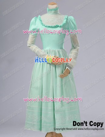 Lolita Cosplay Victorian Edwardian Ball Gown Reenactment Stage Green Dress Costume